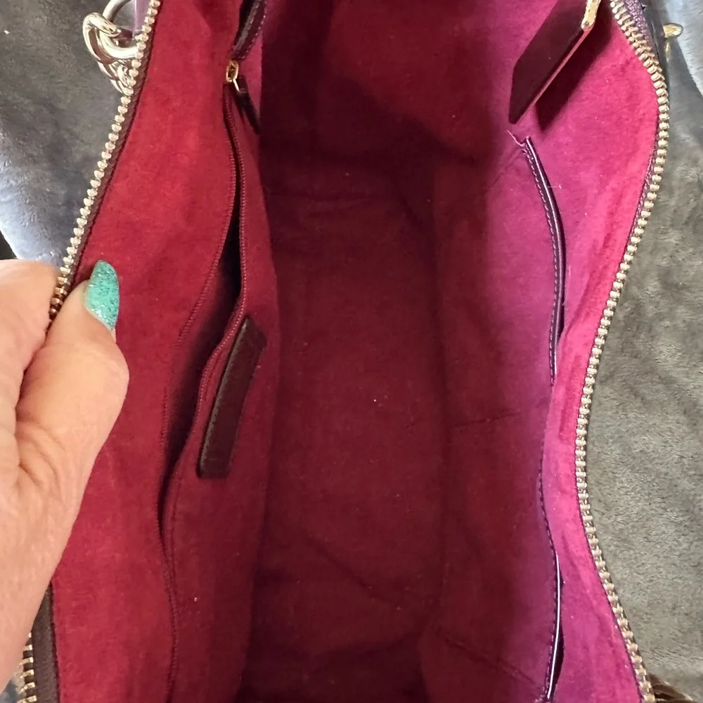 Coach Patent Leather Burgundy Tote - Picture 7 of 9
